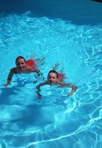 Girls Enjoying in a Swimming Pool